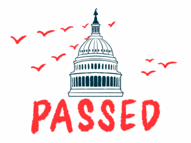 Illustration of Capitol building, with the word 