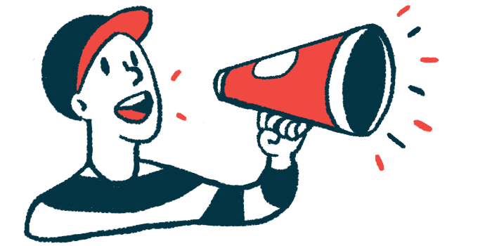 An illustration of a person making a public announcement using a megaphone.