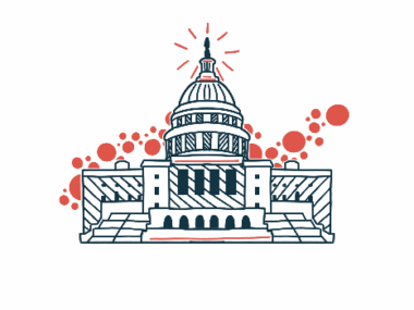 This illustration shows the U.S. Capitol, home to the federal government's legislative branch.