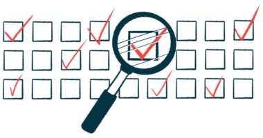 A magnifying glass shows a checked box among rows of checked and unchecked boxes.